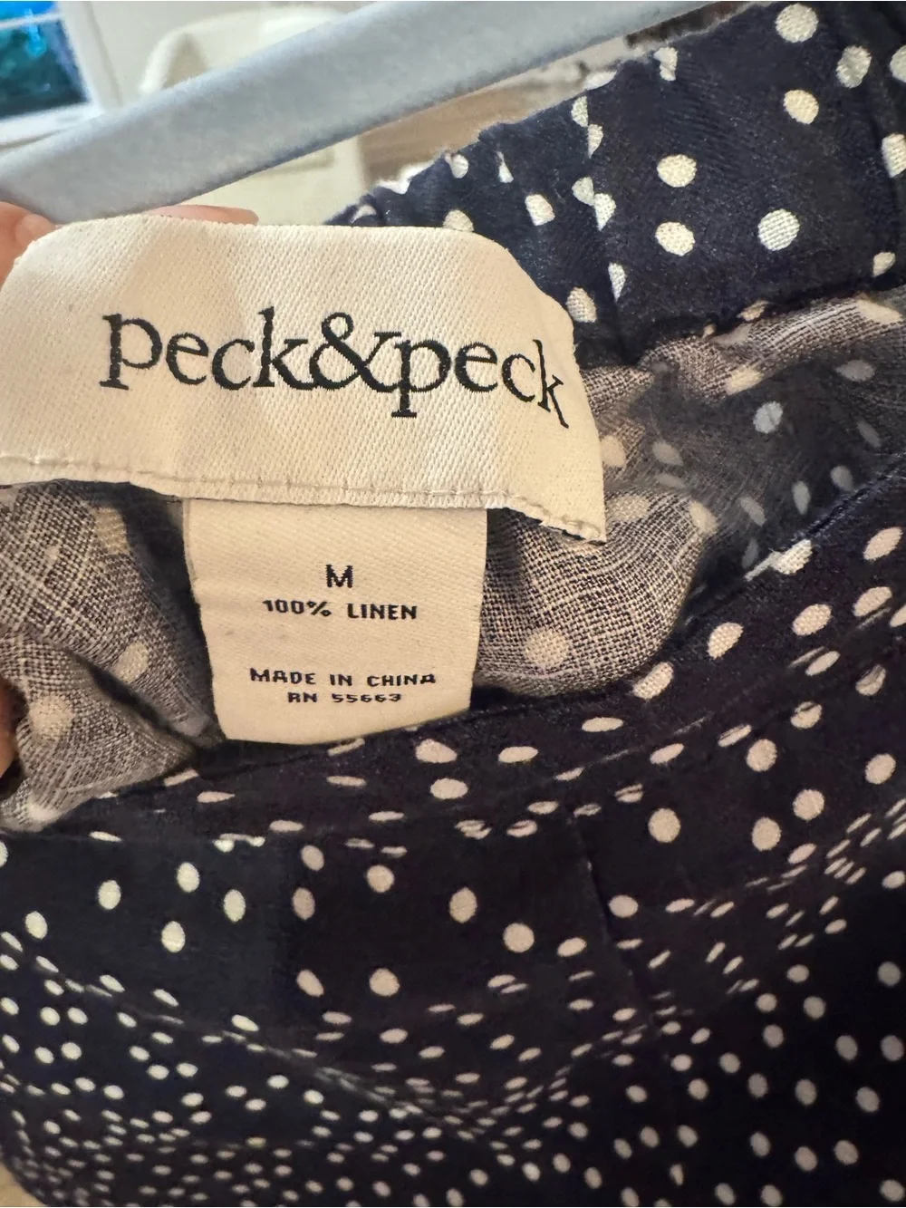 Peck & Peck Navy and White Polka Dot Skirt